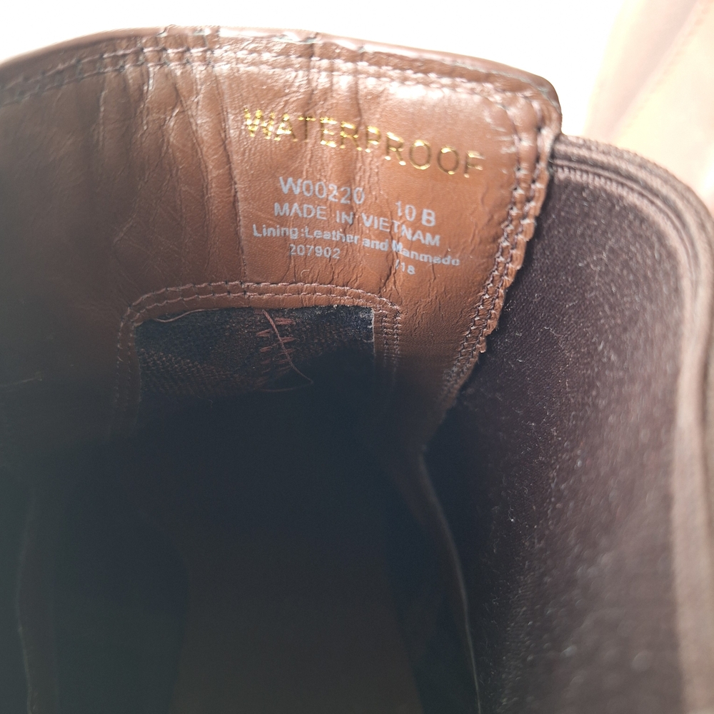 Cole Haan Waterproof Brown Leather Newburg Chelsea Boots Booties - Picture 13 of 13